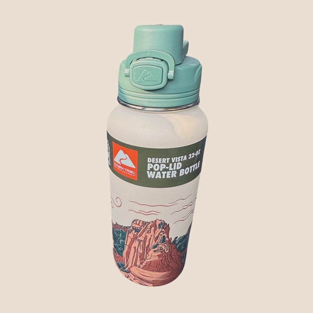 Ozark Trail 32oz Stainless Steel Insulated PopLid Chug Water Bottle Desert Vista